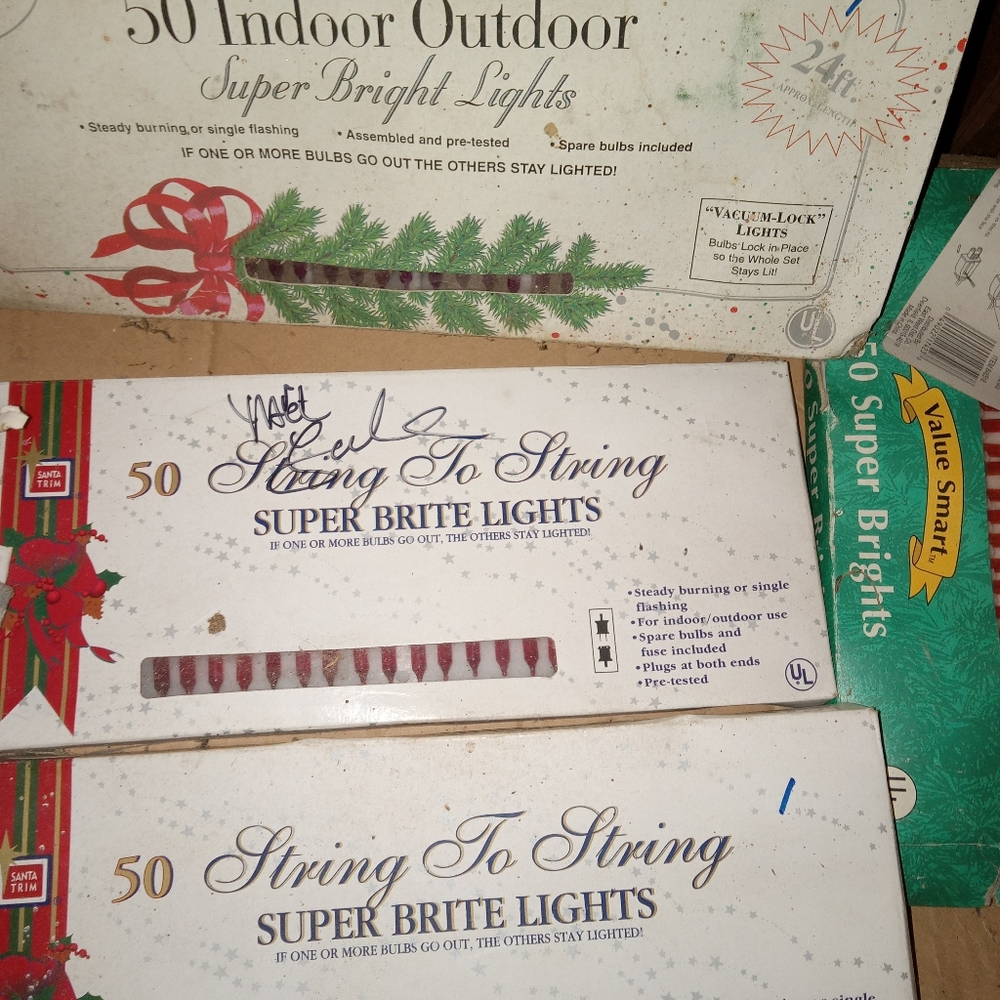 3 boxes of super bright Christmas lights strands